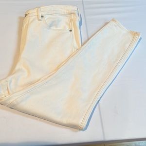 Good American size 12 winter white jeans High rise straight leg jeans